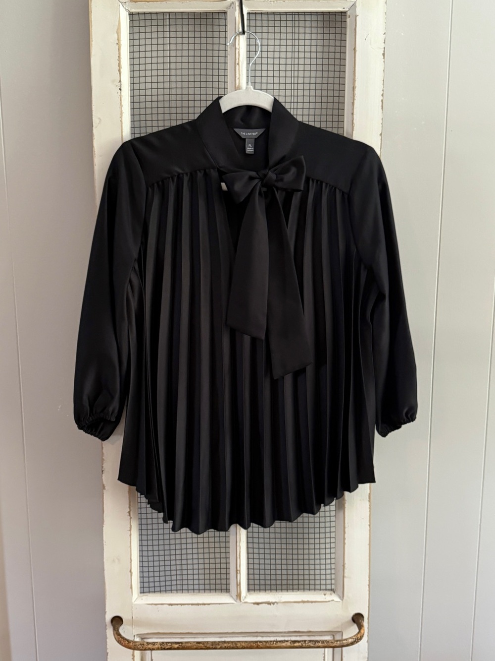 The Limited Pleated Tie-Neck Blouse